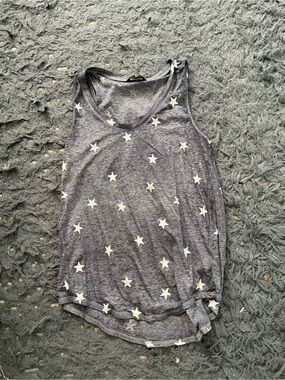 Women's Star Print Sleeveless Tank Top - Gray